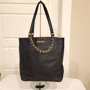 KENNETH COLE WOMEN'S. BLACK NYLON TOTE WITH GOLD HARDWARE